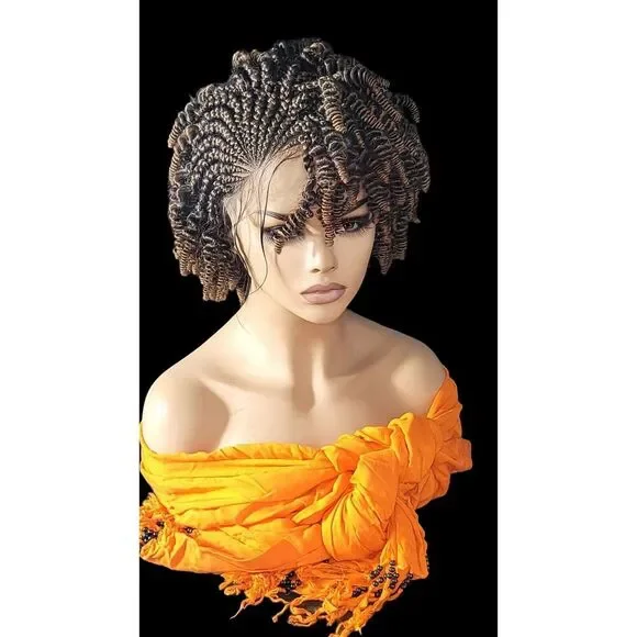 Braided Wig Handmade Micro Millions Braids, Short Kinky Twists, NWT, Short - Picture 11 of 15